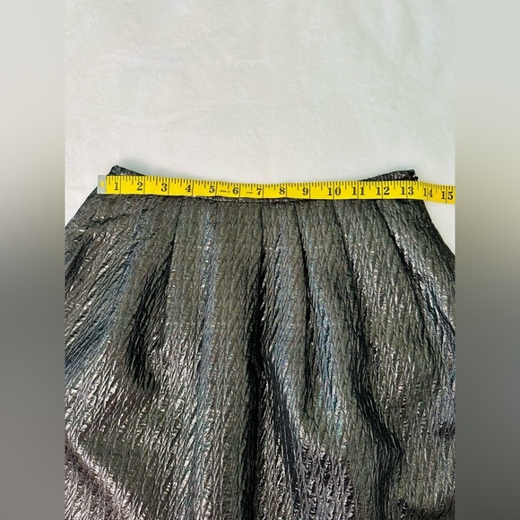 ETRO Dark Silver Wool Blent Knee Length Pleated Skirt Size 38 - Picture 7 of 10